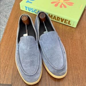 AURELIEN Blue Suede Men's Loafers